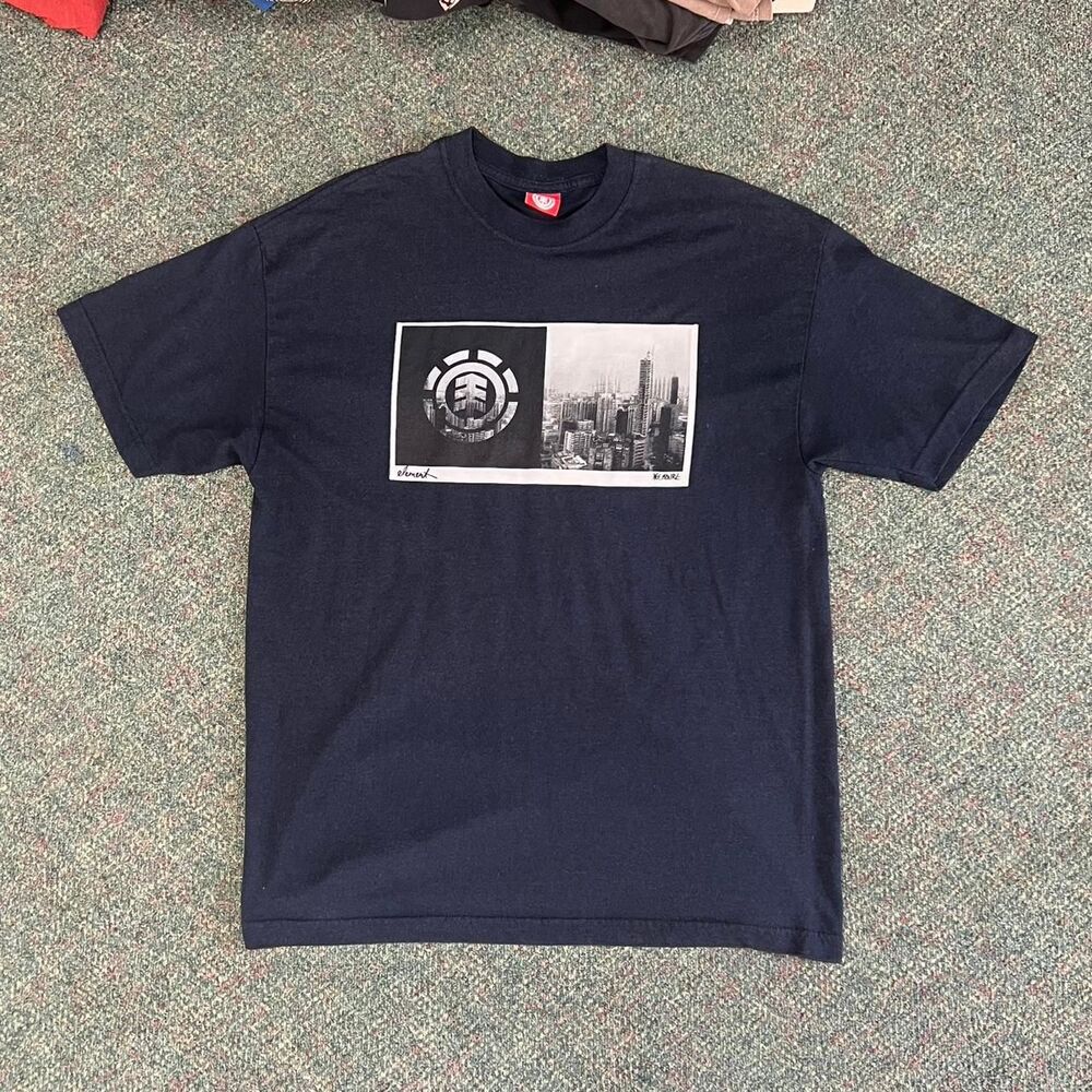 Vintage Element Navy Blue City Graphic Skate tee